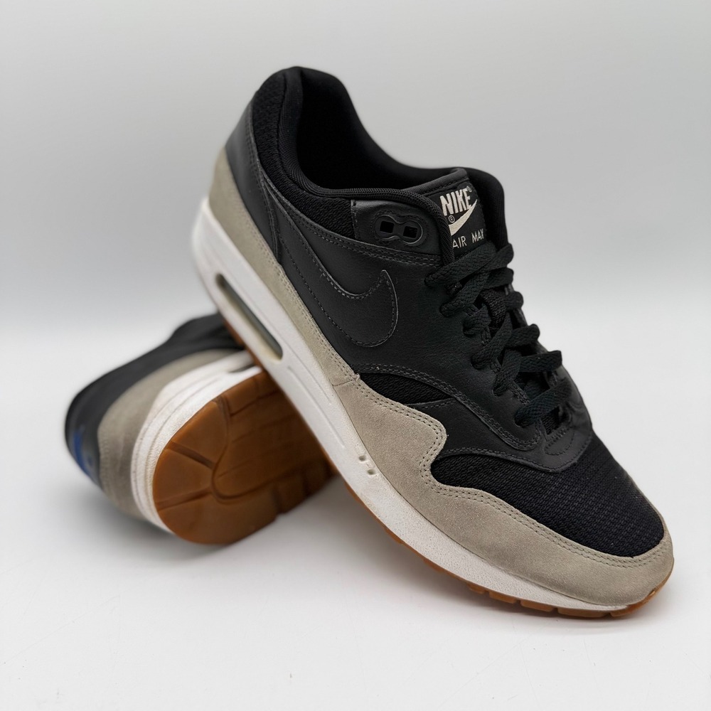 Nike Air Max 1 Black Grey Gum Mens Sneakers 943756-901 Size 10.5